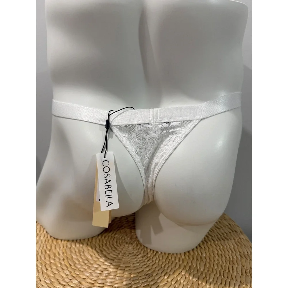 Cosabella Never Say Never Italian Thong White Lace Men's Size L Made in Italy